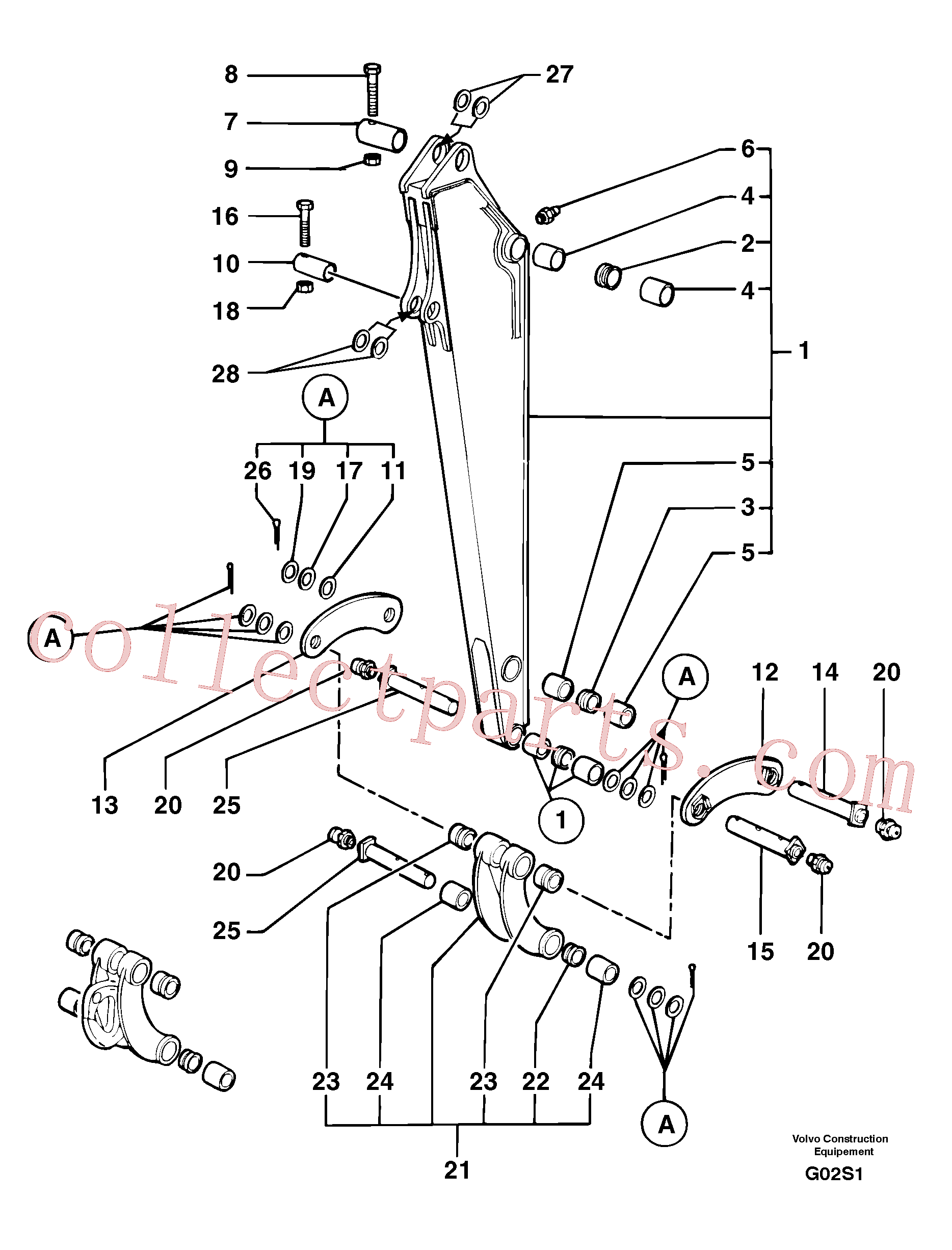 PJ5460027 for Volvo Dipper arm(G02S1 assembly)