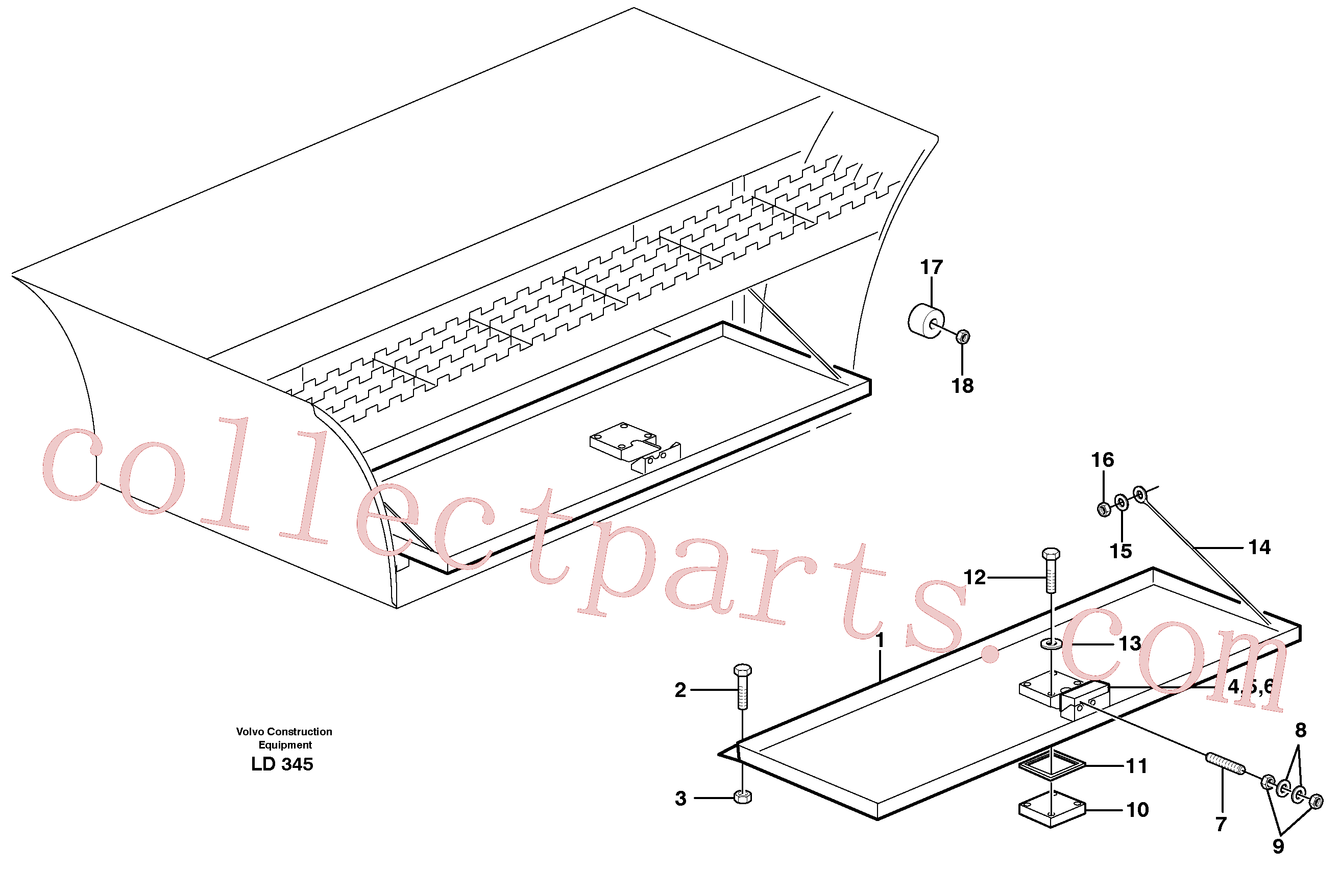 VOE13971081 for Volvo Tool box(LD345 assembly)