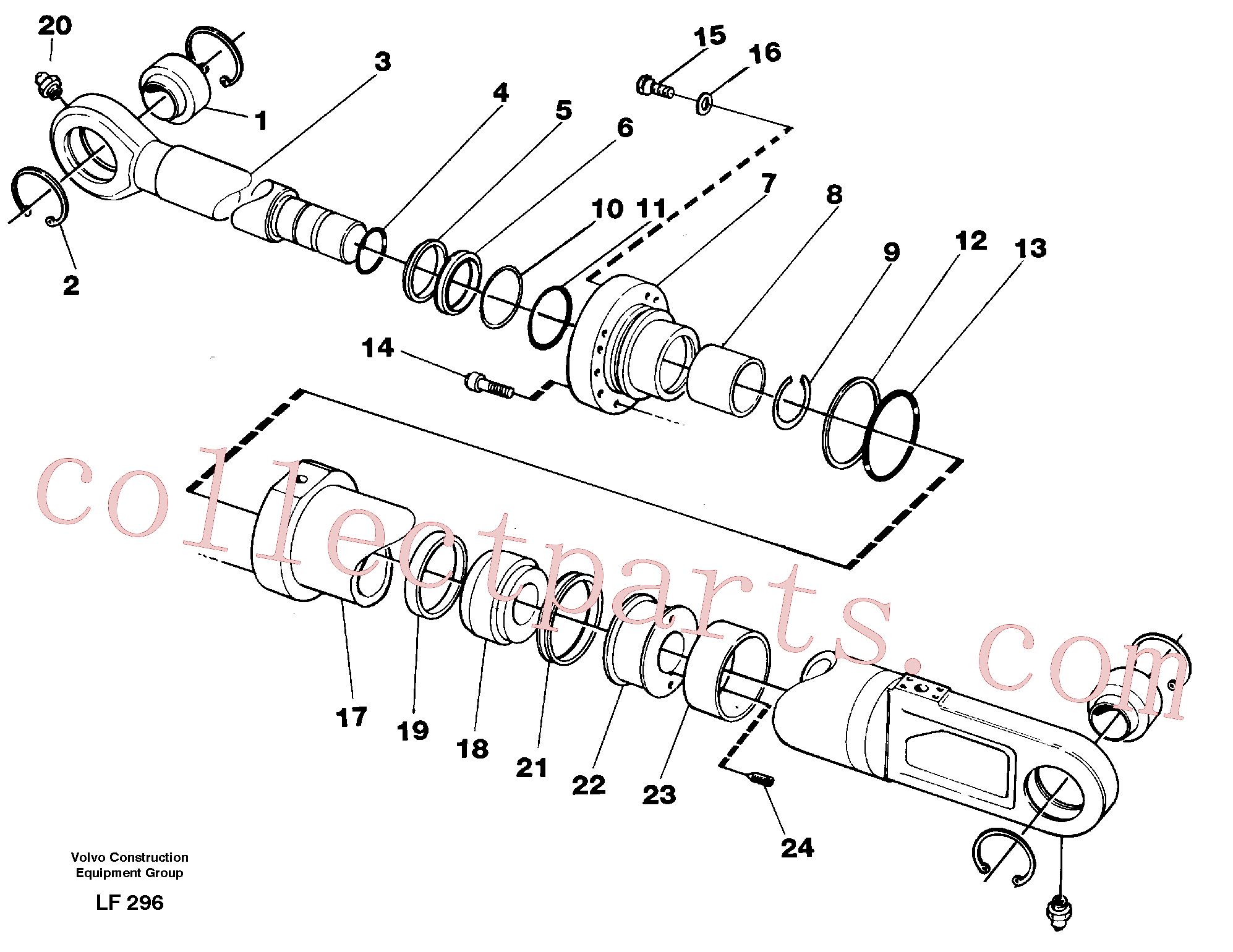 VOE11700081 for Volvo Knuckle cylinder(LF296 assembly)
