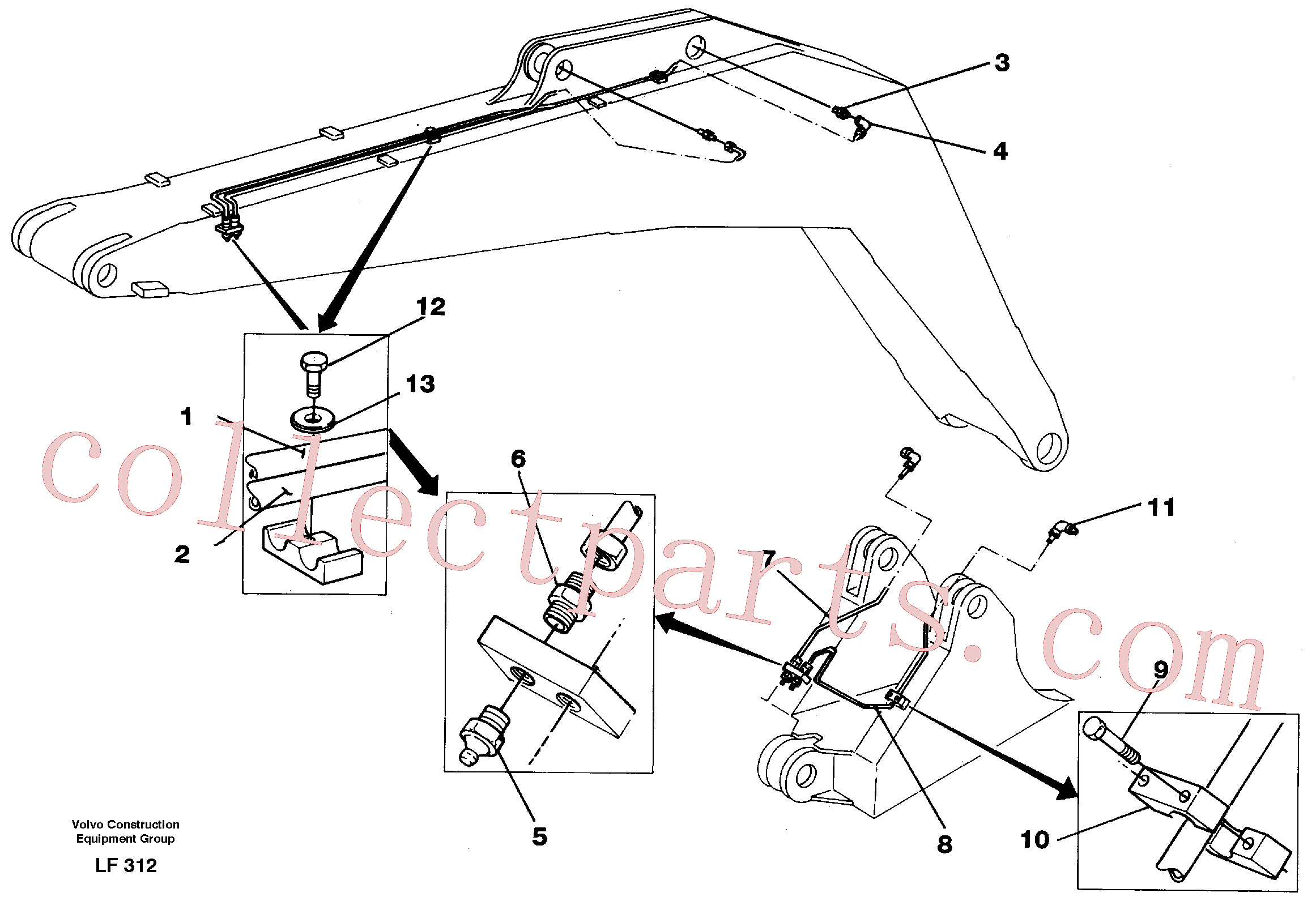 VOE14261451 for Volvo Backhoe lubricating 5.20m(LF312 assembly)