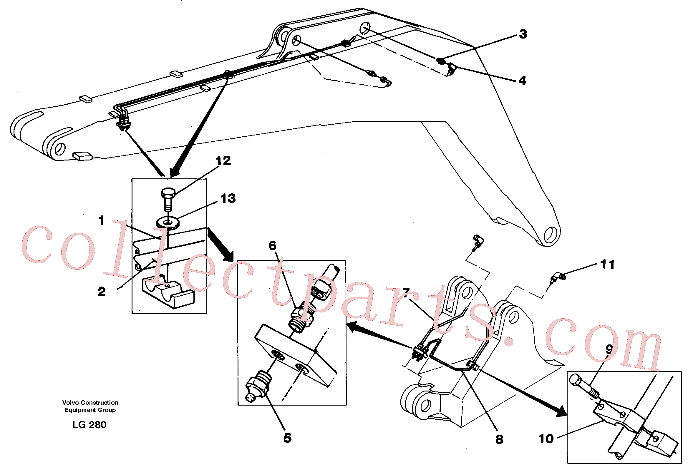 VOE14261451 for Volvo Backhoe lubricating 5.20m(LG280 assembly)