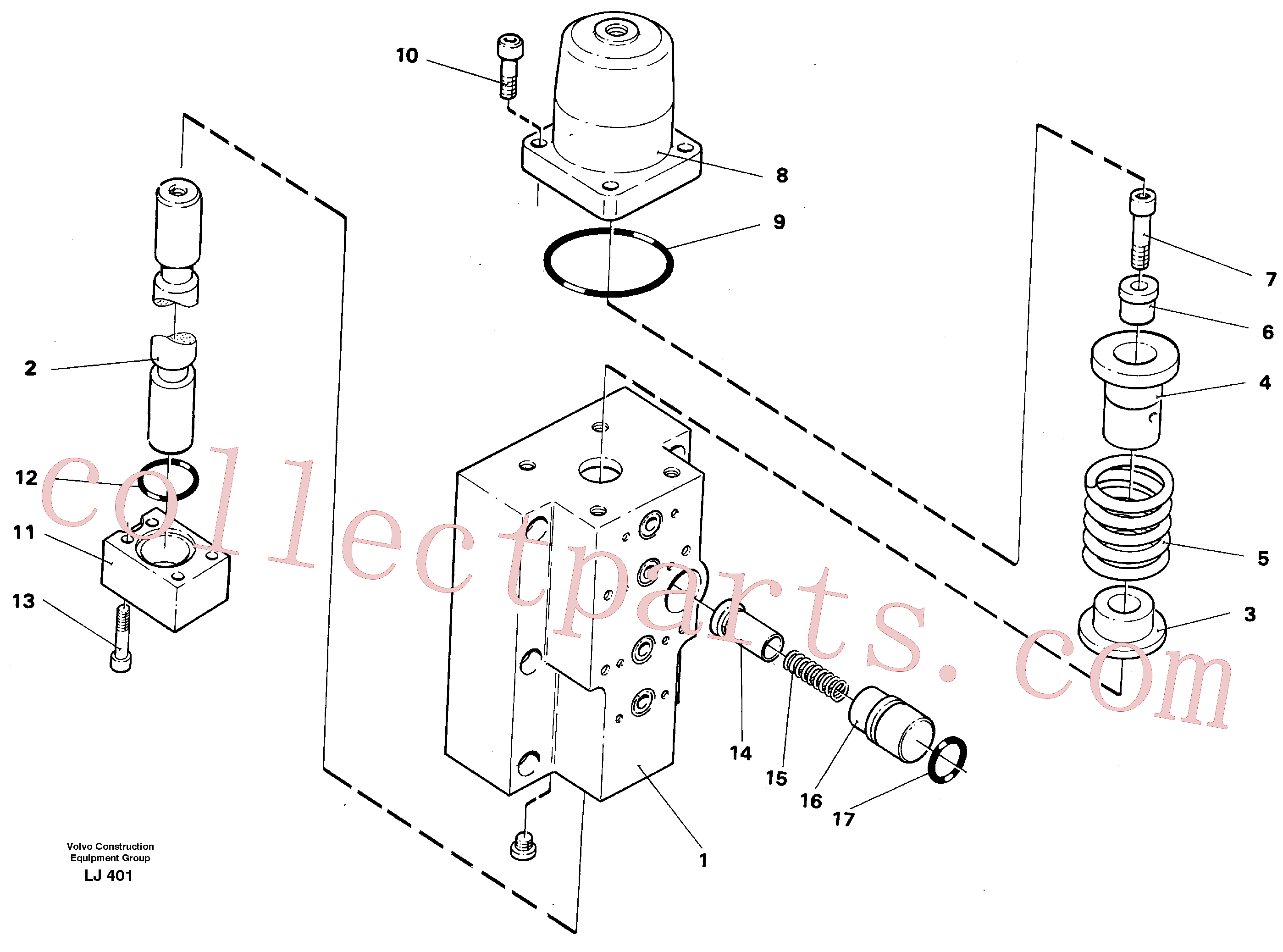 VOE14048549 for Volvo Four-way valve(LJ401 assembly)