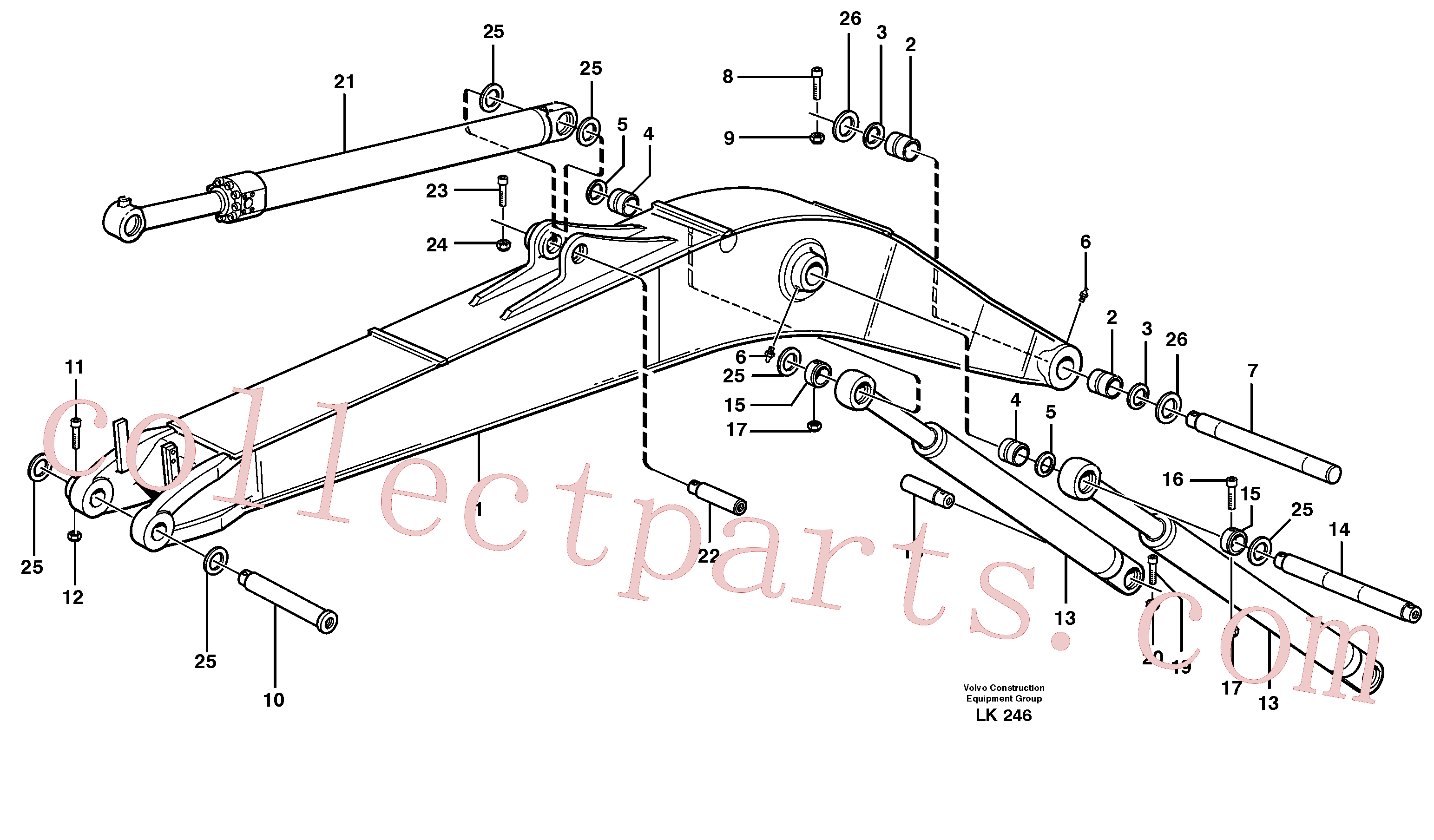 VOE14370686 for Volvo Backhoe boom incl. attachements, 4,5m(LK246 assembly)