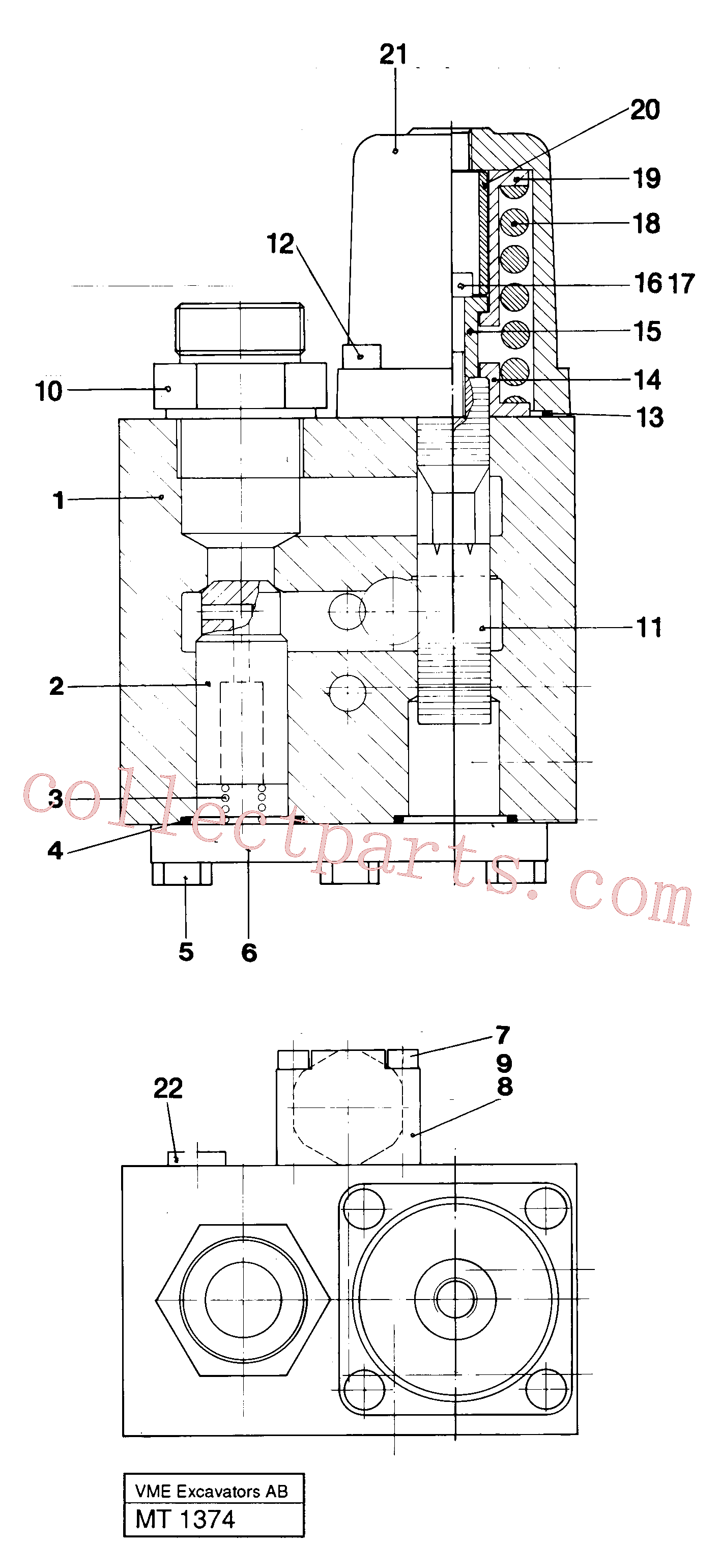 VOE14242773 for Volvo Hose rupture valve(MT1374 assembly)