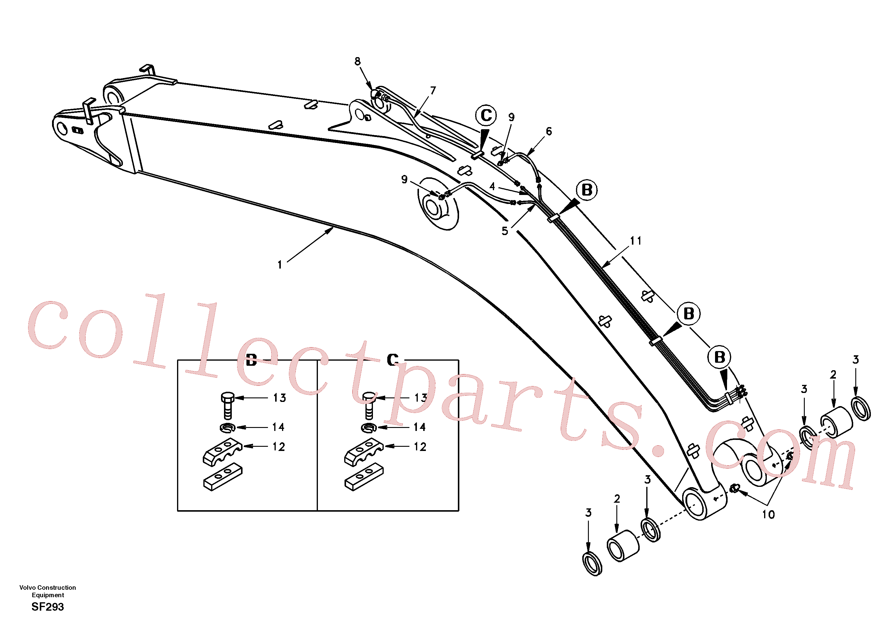 SA9011-10806 for Volvo Boom and grease piping, mono(SF293 assembly)