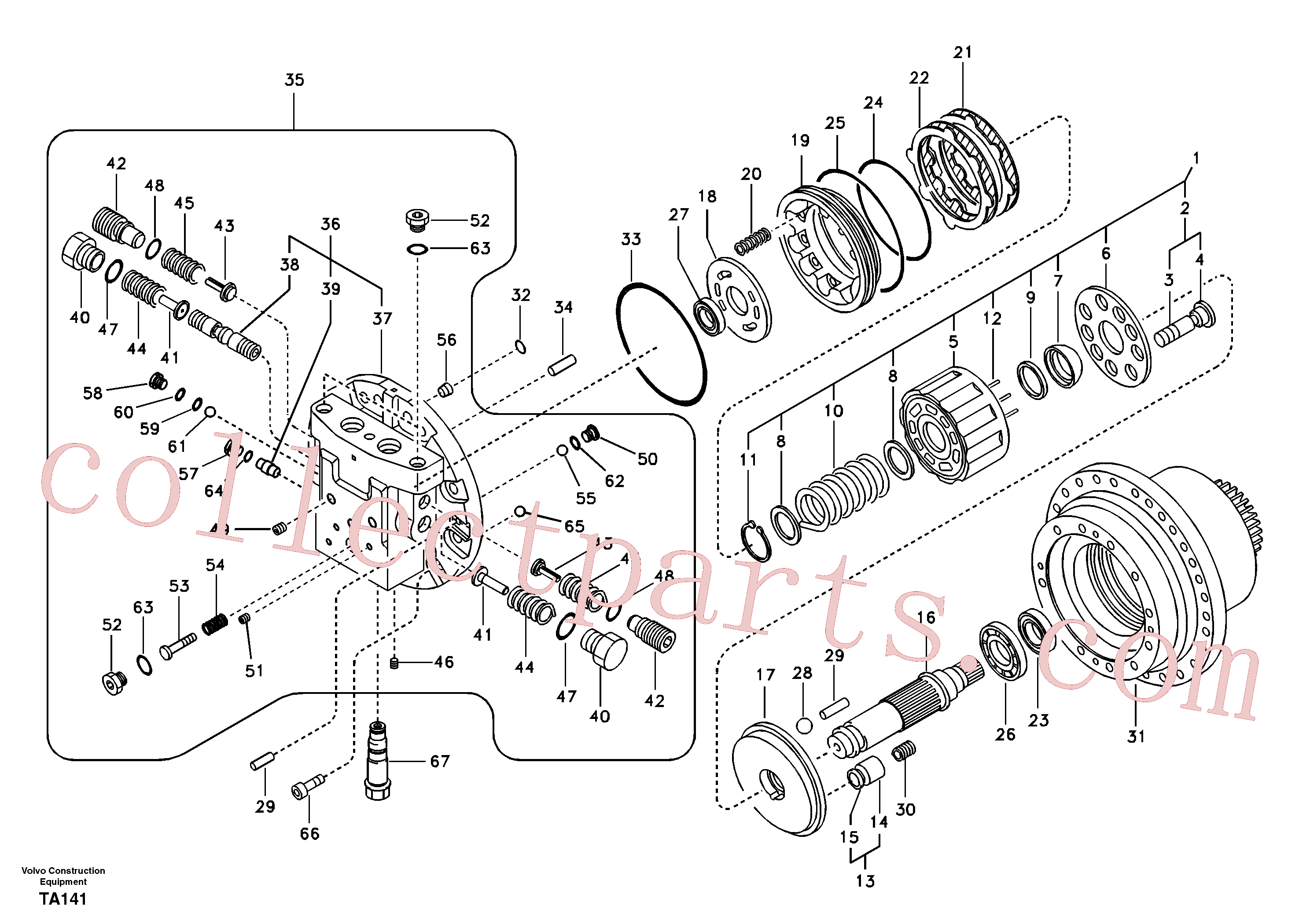 VOE14535473 for Volvo Travel motor(TA141 assembly)